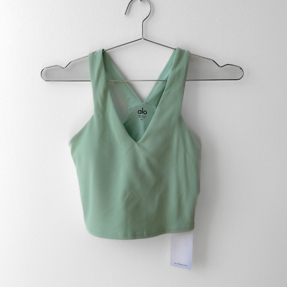 ALO Yoga Mint Green V-Neck Tank Top